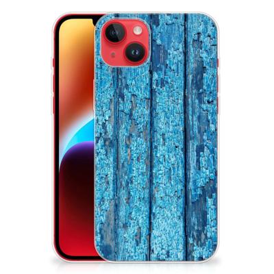 iPhone 14 Plus | Bumper Hoesje | Wood Blue