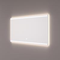 HIPP Design spiegel met 2 Horizontale LED Banen en Indirecte LED Verlichting Rondom 100x70x3cm + Spiegelverwarming + Touchdimmer + Kleurenwissel