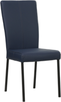 Blauwe leren moderne eetkamerstoel Daily - poot vierkant zwart - Toledo Leer Kobalt (blauw leer)