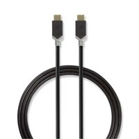 Nedis CCBW64700AT10 USB-kabel 1 m USB 3.2 Gen 2 (3.1 Gen 2) USB C Antraciet