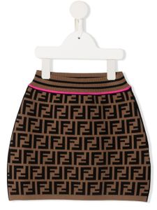 Fendi Kids jupe à logo FF - Marron