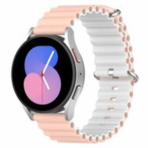 Ocean Style bandje - Lichtroze / wit - Samsung Galaxy Watch 5 (Pro) - 40mm / 44mm / 45mm