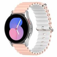 Ocean Style bandje - Lichtroze / wit - Samsung Galaxy Watch 5 (Pro) - 40mm / 44mm / 45mm - thumbnail