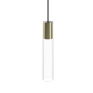 Nowodvorski Glazen hanglamp Cylinder goud 7867