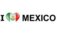 I Love Mexico vlag sticker 19.6 cm