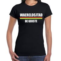 Carnaval Waereldsjtad de gekste t-shirt zwart voor dames