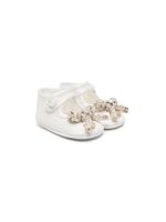 Monnalisa sequined bow-detail ballerinas - Blanc