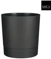 Mica Decorations Bloempot 'Coco' met schotel d32.5 h34 antraciet