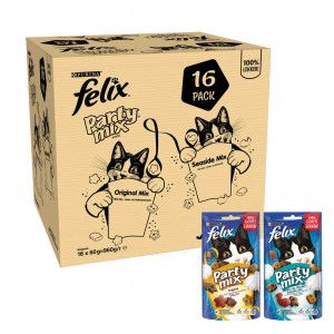 Felix Party Mix Original / Seaside kattensnoep 16 x 60 gr 2 x (16 x 60 g)