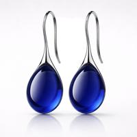 LGT JWLS Druppel Oorbellen voor Dames - Zilverkleurig met Blauwe Zirkonia Druppelstenen