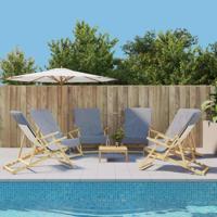 VidaXL Strandhanddoeken 6 st 400 g/m² 60x135 cm stof grijs