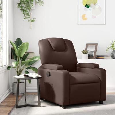 Fauteuil verstelbaar kunstleer bruin