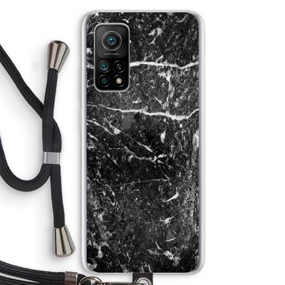 Zwart marmer: Xiaomi Mi 10T 5G Transparant Hoesje met koord