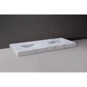 Wastafel Forzalaqua Napoli II Carrara Gepolijst 160x60x9 cm 2 Kraangaten