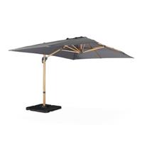 sweeek - Rechthoekige parasol 3x4m, 360° draaibaar, verzwaarde tegels