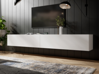 Tv-meubel KINGSTON 2 klapdeuren 210 cm mat wit