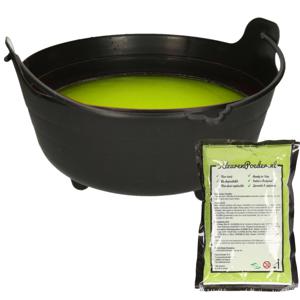 Halloween heksenketel/kookpot met heksensoep - 37 cm - incl. kleurpoeder groen