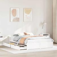 Bedframe zonder matras massief grenenhout wit 140x200 cm