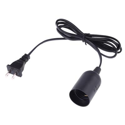 E27 Wire Cap lamp houder kroonluchter stopcontact met 1.5 m verlengkabel US plug (zwart)