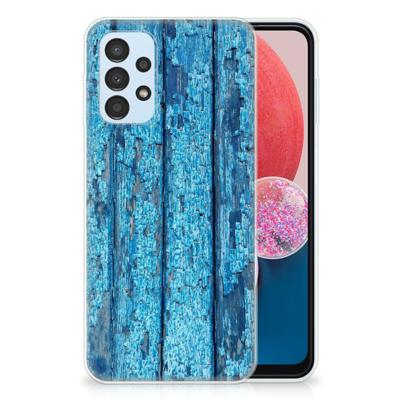 Samsung Galaxy A13 4G | Bumper Hoesje | Wood Blue