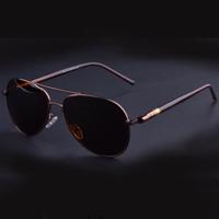 Mannen extra groot luchtvaart metalen frame voorjaar tempel gepolariseerde zonnebril mannelijke piloot mannelijke rijden zonnebril (koffie frame)