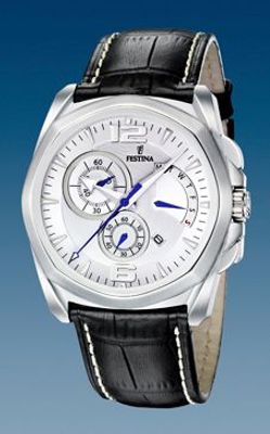 Horlogeband Festina F16354-1 Croco leder Zwart 24mm