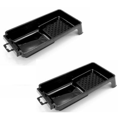 Benson Verfbak voor verfrollers/lakrollers - 2x - zwart - tot 10 cm