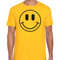 Verkleed T-shirt voor heren - Smile Emoticon - geel - carnaval - foute party - feestkleding