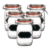 Weckpot/inmaakpot - 10x - 1L - glas - met beugelsluiting - incl. etiketten