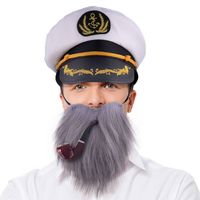 Funny Fashion Kapitein verkleedset - baard/pijp/pet - voor volwassenen - Verkleedattributen - thumbnail