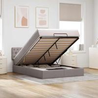 Bed met matras 140x200 cm stof taupe