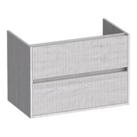 Brauer Adore Wavy - Onderkast - 80 cm - met 2 Softclose Lades Greeploos en 1 Sifon Uitsparing - Forest Seashell