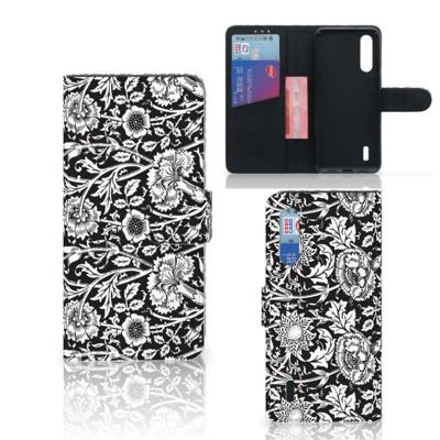 Xiaomi Mi 9 Lite Hoesje Black Flowers Xiaomi Mi 9 Lite Hoesje Black Flowers