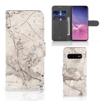 Samsung Galaxy S10 Plus | Bookcase | Marmer Beige | Portemonnee hoesje