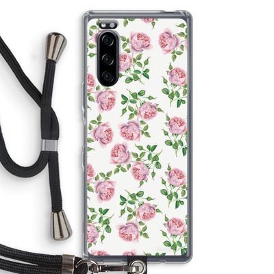Kleine roosjes: Sony Xperia 5 Transparant Hoesje met koord