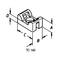 Helukabel TC 142 Bevestigingssokkel Schroefbaar 93004-500 Hittebestendig Transparant 500 stuk(s)