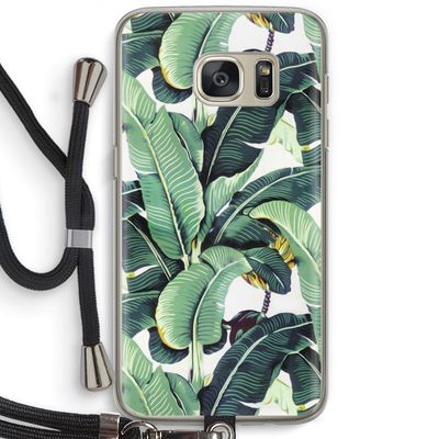 Bananenbladeren: Samsung Galaxy S7 Transparant Hoesje met koord