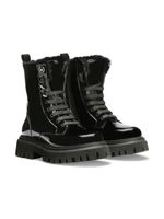 Dolce & Gabbana Kids bottines en cuir verni - Noir - thumbnail