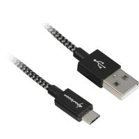 Sharkoon usb 2.0 kabel, usb-a > micro-usb b (zwart/grijs, 0,5 meter)
