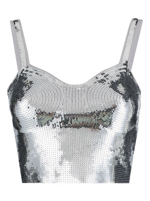 SANDRO Sliven cropped tanktop - Zilver SANDRO Sliven cropped tanktop - Zilver