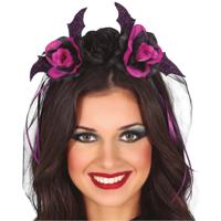 Halloween diadeem - bloemen - one size - paars - thumbnail