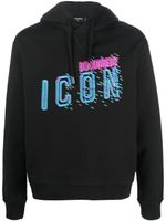 DSQUARED2 hoodie en coton à imprimé Icon - Noir