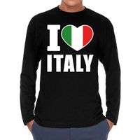 I love Italy long sleeve t-shirt zwart voor heren