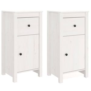 The Living Store Dressoir - Grenenhout - 40x35x80 cm - Wit