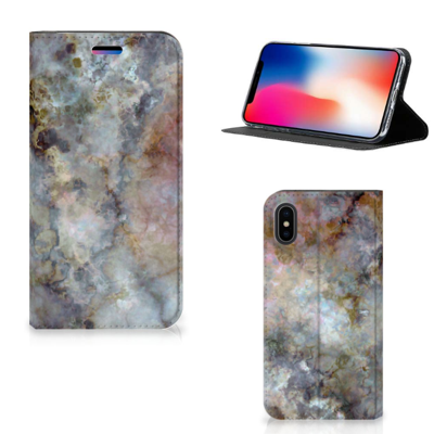 Apple iPhone X | Xs | Standcase | Marmer Grijs
