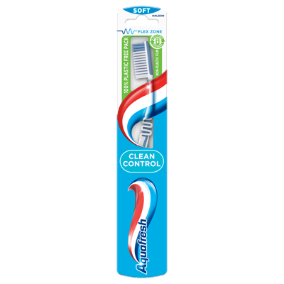 Aquafresh Clean Control Tandenborstel Soft - 100% plasticvrije verpakking