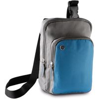Portemonnee tasje blauw met grijs - thumbnail