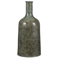 Fles bloemenvaas van terracotta in het groen shadow D26 en H50 cm   -