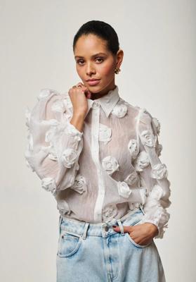 Aaiko Lien Beads Co 522 Blouse 114300 Les Blancs