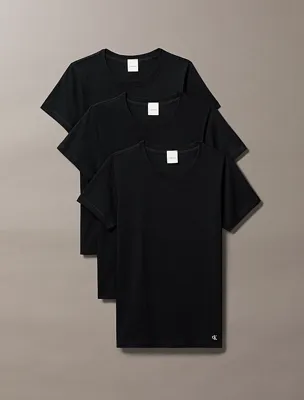 Calvin Klein 3-pack dames lounge T-shirts - Crew neck - 100% katoenen dames ondershirts met ronde hals en korte mouw